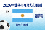 阿根廷国旗 - 预测模型显示其为2026年最大夺冠热门